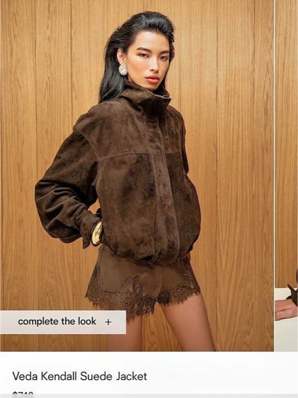 Reformation Veda Kendall Suede Jacket Brown Women's XS